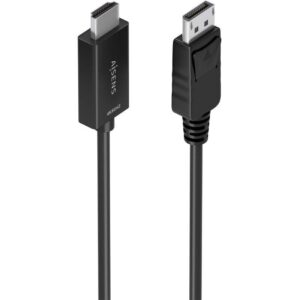 Cable conversor aisens a125-0896/ displayport macho - hdmi 4k macho/ 5m/ negro
