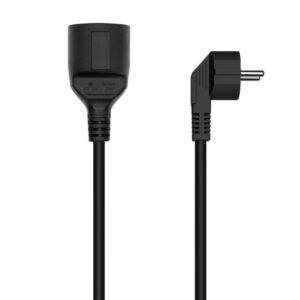 Cable alargador de alimentación aisens a132-0600/ cee7 macho - cee7 hembra/ hasta 1500w/ 2m/ negro