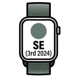 Apple watch se 3rd v2/ gps/ 40mm/ caja de aluminio blanco estrella/ correa loop deportiva verde lago