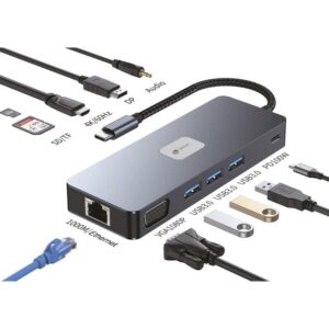 Docking usb tipo-c leotec leds03/ 3xusb/ 1xusb tipo-c pd/ 1xhdmi 4k/ 1 xdisplayport/ 1xvga/ 1xaudio/ 1xrj45/ 1xlector tarjetas