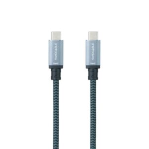Cable usb 3.1 tipo-c nanocable 10.01.4101-l150-comb/ usb tipo-c macho - usb tipo-c macho/ hasta 100w/ 20gbps/ 1.5m/ gris y negro