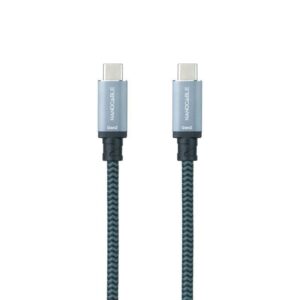 Cable usb 3.2 tipo-c nanocable 10.01.4103-comb/ usb tipo-c macho - usb tipo-c macho/ hasta 100w/ 20gbps/ 3m/ gris y negro