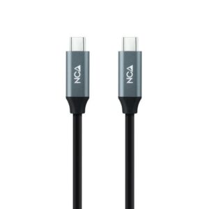 Cable usb 3.2 nanocable 10.01.4302/ usb tipo-c macho - usb tipo-c macho/ 2m/ gris y negro