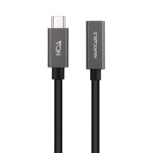 Cable alargador usb 3.2 nanocable 10.01.4401/ usb tipo-c macho - usb tipo-c hembra/ 1m/ negro