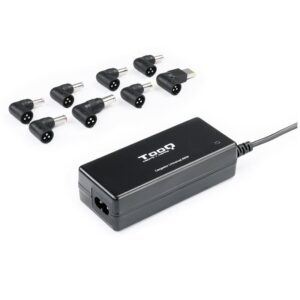 Cargador de portátil tooq tqlc-65bs02at/ 65w/ automático/ 8 conectores/ voltaje 18.5-20v/ 1 usb