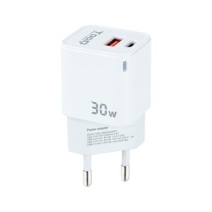 Cargador de pared tooq tqwc-ganqcpd30wt/ 1xusb tipo-c/ 1xusb/ 30w