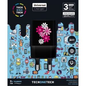 Cargador de pared tech one tech black fower power tec2601/ 2xusb/ 2.4a
