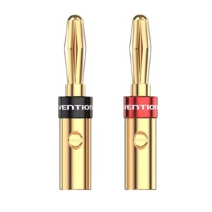 Adaptador/ conector banana vention bfdj0-2/ cable de audio hembra - banana macho/ 2 uds/ dorado