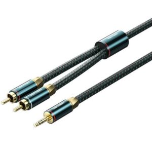 Cable audio vention bcsgf/ 2x rca macho - jack 3.5 macho/ 1m/ verde y negro