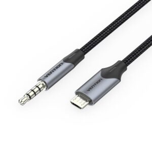 Cable conversor estéreo vention bdgbf/ microusb macho - jack 3.5 macho/ 1m/ negro