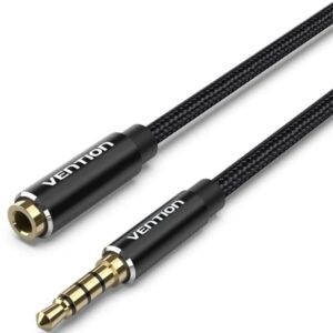 Cable estéreo vention bhcbl/ jack 3.5 macho - jack 3.5 hembra/ 10m/ negro