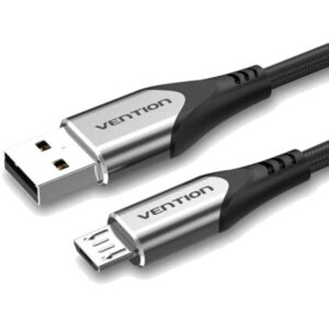 Cable usb 2.0 vention coahd/ usb macho - microusb macho/ hasta 60w/ 480mbps/ 50cm/ gris