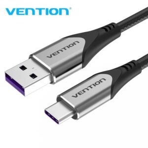 Cable usb 2.0 tipo-c vention cofhf/ usb tipo-c macho - usb macho/ hasta 100w/ 480mbps/ 1m/ gris
