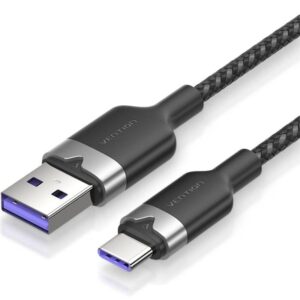 Cable usb 2.0 tipo-c vention ctobh/ usb tipo-c macho - usb macho/ hasta 100w/ 480mbps/ 2m/ negro
