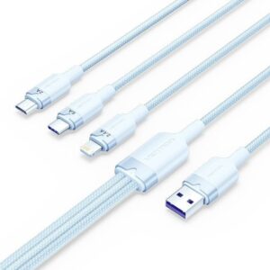 Cable usb 2.0 lightning vention ctplg/ usb macho/ usb tipo-c macho - microusb macho - lightning macho/ 1.5m/ azul