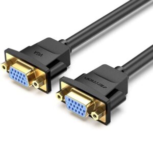 Cable alargador vga vention dahbf/ vga hembra - vga hembra/ 1m/ negro
