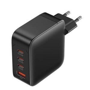 Cargador gan de pared vention feib0-eu/ 3xusb tipo-c + cable usb tipo-c/ 1xusb/ 140w