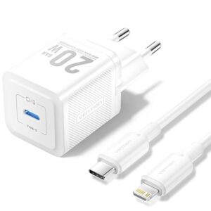 Cargador gan de pared vention tz-fepw0-eu-02/ 1xusb tipo-c + cable lightning/ 20w