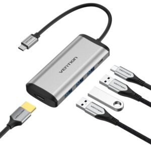 Docking usb tipo-c vention cnbhb/ 1xhdmi/ 3xusb/ 1xusb tipo-c pd/ gris