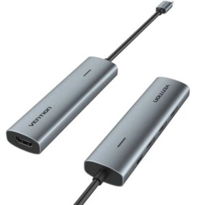 Docking usb tipo-c vention tgghb/ 3xusb/ 1xhdmi/ 1xusb tipo-c pd