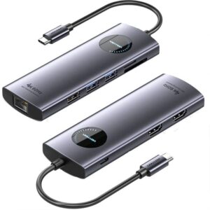 Docking usb tipo-c vention tqvhb/ 2xhdmi/ 3xusb/ 1xrj45/ 1xlector de tarjetas/ 1xusb tipo-c pd/ gris