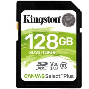 Tarjeta de memoria kingston canvas select plus 128gb sd xc/ clase 10/ 100mbs