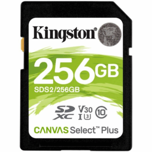 Tarjeta de memoria kingston canvas select plus 256gb sd xc/ clase 10/ 100mbs