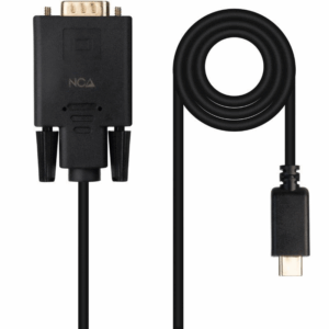 Cable conversor nanocable 10.15.5202/ usb tipo-c macho -vga macho/ 1.8cm/ negro