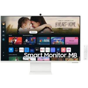 Smart monitor samsung m8 s32dm801uu 32'/ 4k/ multimedia/ regulable en altura/ smart tv/ webcam/ blanco