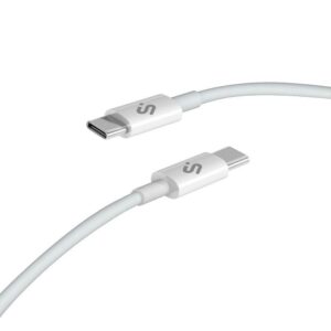 Cable usb 2.0 tipo-c subblim cable plus/ usb tipo-c macho - usb tipo-c macho/ hasta 100w/ 480mbps/ 1m/ blanco