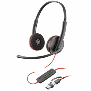 Auriculares poly blackwire 3220 + adaptador usb-c/a/ con micrófono/ bulk/ negros