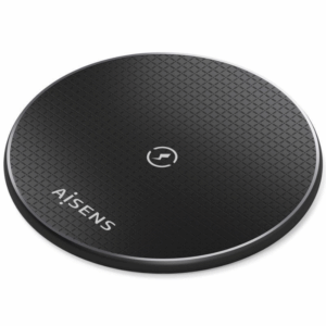 Estación de carga inalámbrica qi aisens asch-15w1wc058-bk/ 1xusb tipo-c/ 15w/ 5w/ negro