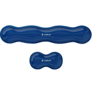 Pack de 2 reposamuñecas subblim ergo crystal flex/ azul oscuro