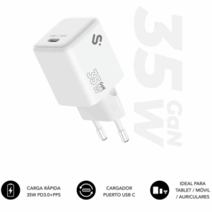 Cargador de pared gan subblim 35w charger usb c/ 1xusb tipo-c/ 35w