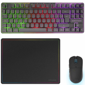 Pack gaming mars gaming mcpwtkl/ teclado inalámbrico + ratón inalámbrico + alfombrilla