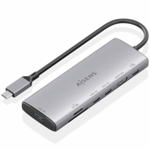 Docking usb tipo-c aisens asuc-7p031-gr/ 1xhdmi/ 1xusb/ 2xusb tipo-c/ 1xlector tarjetas/ 1xusb tipo-c pd/ gris