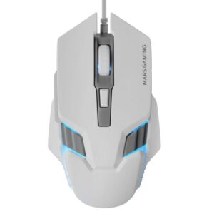 Ratón gaming mars gaming mm024/ hasta 4000 dpi/ blanco