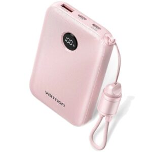 Powerbank 10000mah vention fkap0-c/ 22.5w/ rosa