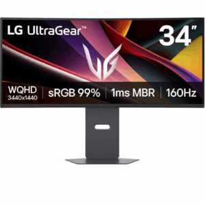 Monitor gaming ultraparonámico curvo lg ultragear 34g600a-b 34'/ wqhd/ multimedia/ 5ms/ 160hz/ va/ regulable en altura/ negro
