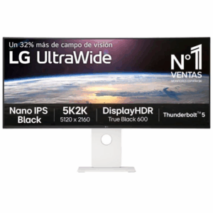 Monitor gaming ultraparonámico curvo lg ultragear 40u990a-w 40'/ 5k2k/ multimedia/ 1ms/ 120hz/ ips/ regulable en altura/ blanco