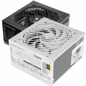Fuente de alimentación mars gaming mpb1000si/ 1000w/ ventilador 14cm/ 80 plus gold/ blanca