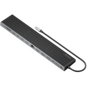 Hub usb tipo-c aisens asuc-13p042-gr/ 2xusb tipo-c/ 1xusb tipo-c pd/ 2xusb/ 2xhdmi/ 1xdisplayport/ 1xlector de tarjetas/ 1xjack