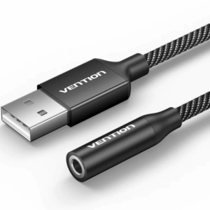 Conversor vention cvebc/ jack 3.5 hembra - usb macho/ 1m/ gris